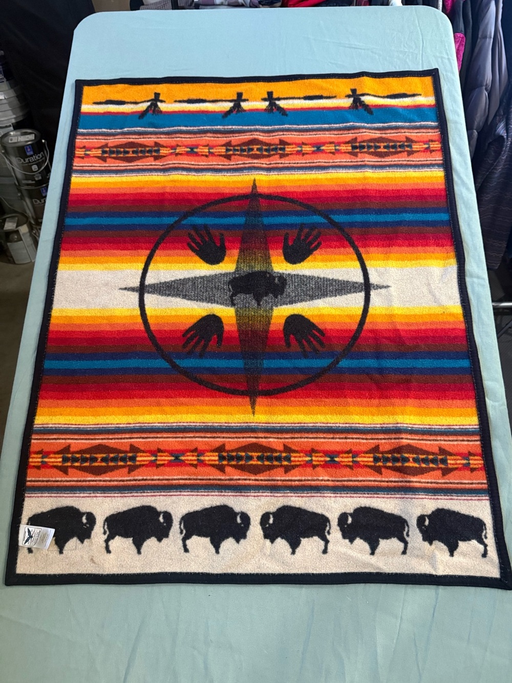 Beaver State Pendleton Wool Two Sided Bison Wool Throw Blanket